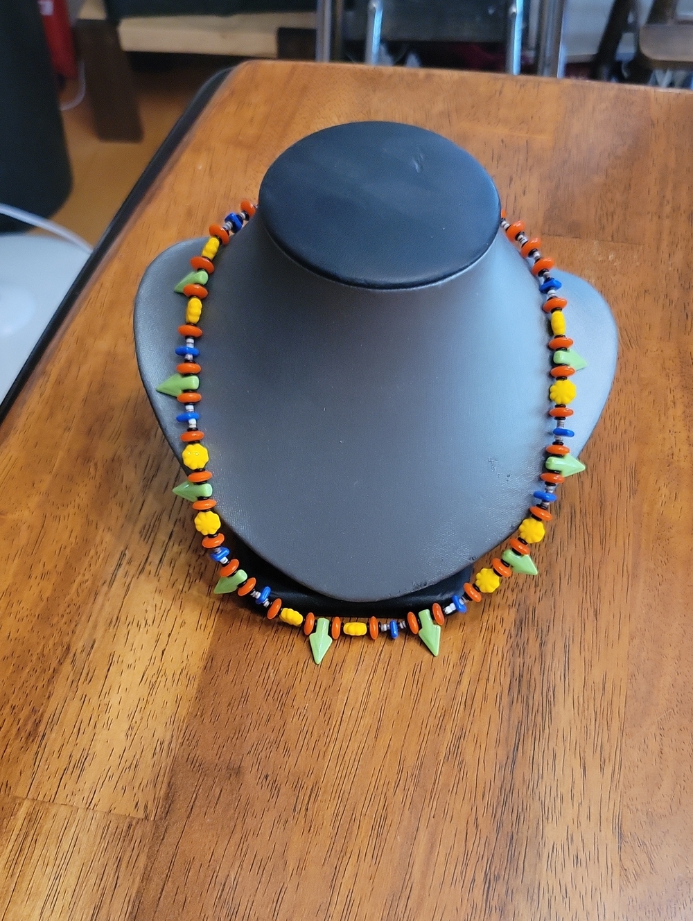 Y2K Bright Multicolored Plastic Beaded Necklace 18in